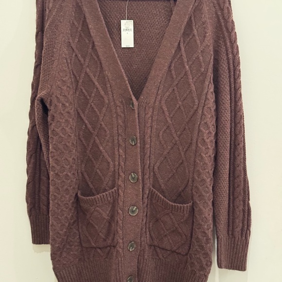 Chocolate Brown Gap cardigan w/pockets. New with tags. Retails for $90. - Picture 2 of 5